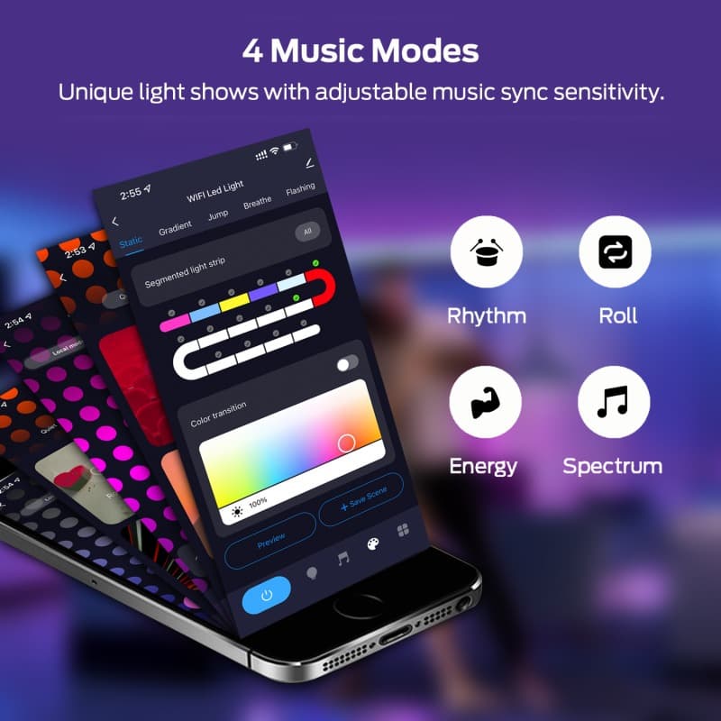 quntis-gaming-rgb-lights-neon-strip-5-m-rgb-bluetooth image 6