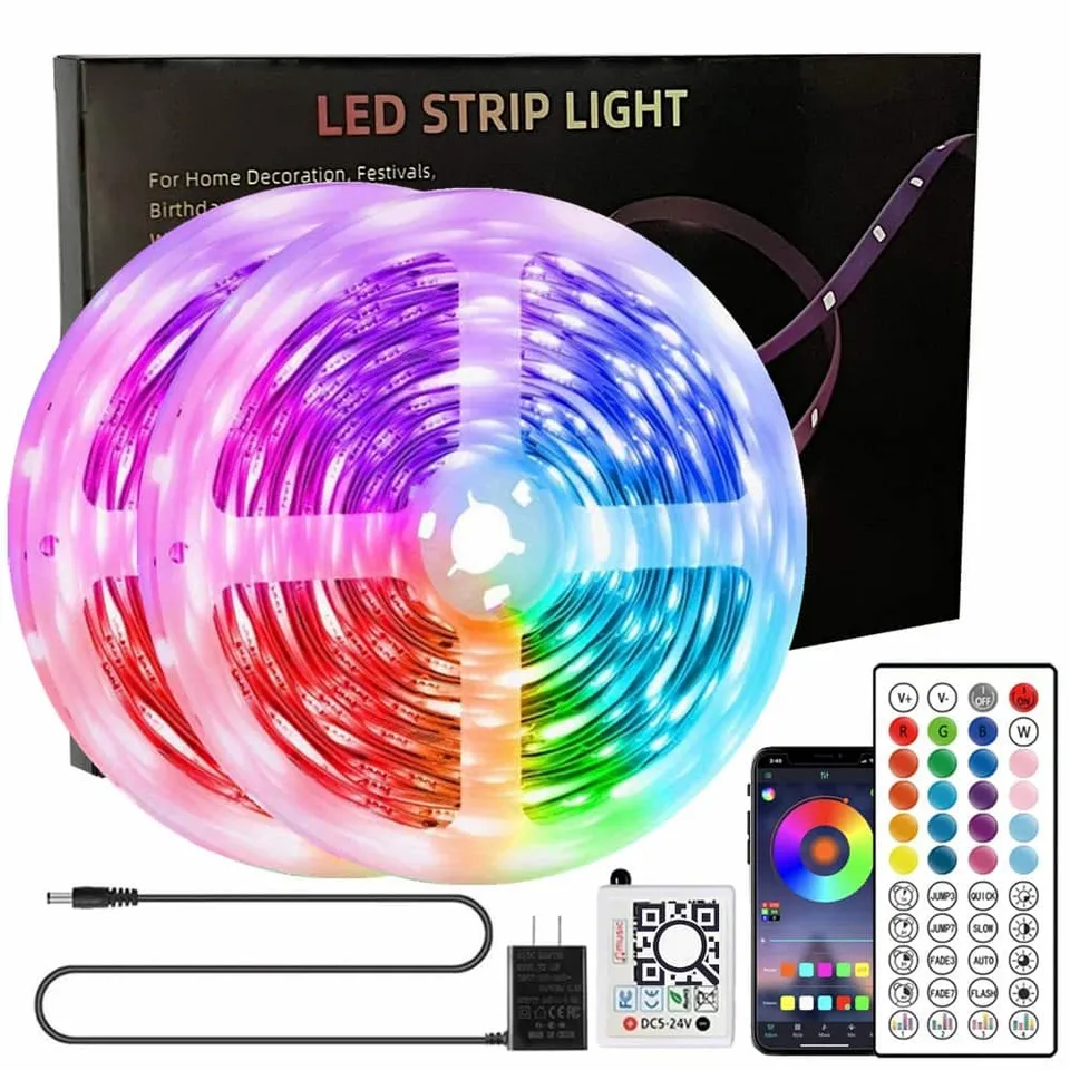 quntis-gaming-rgb-lights-led-strip-5-meter-mit-fernbedienung image 1