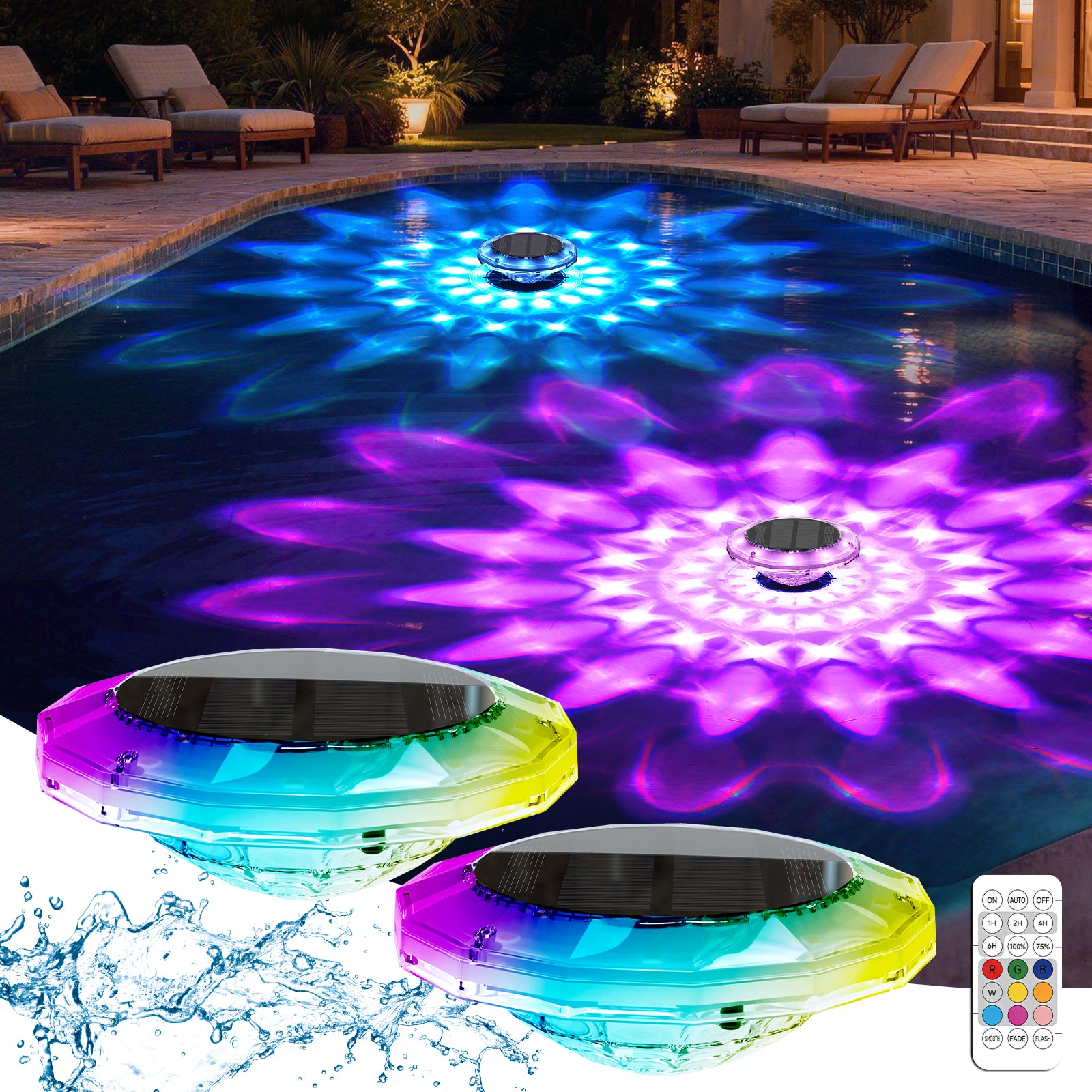quntis-solar-pool-licht-led-15cm-rgb-2-st-ck-ip68 image 1