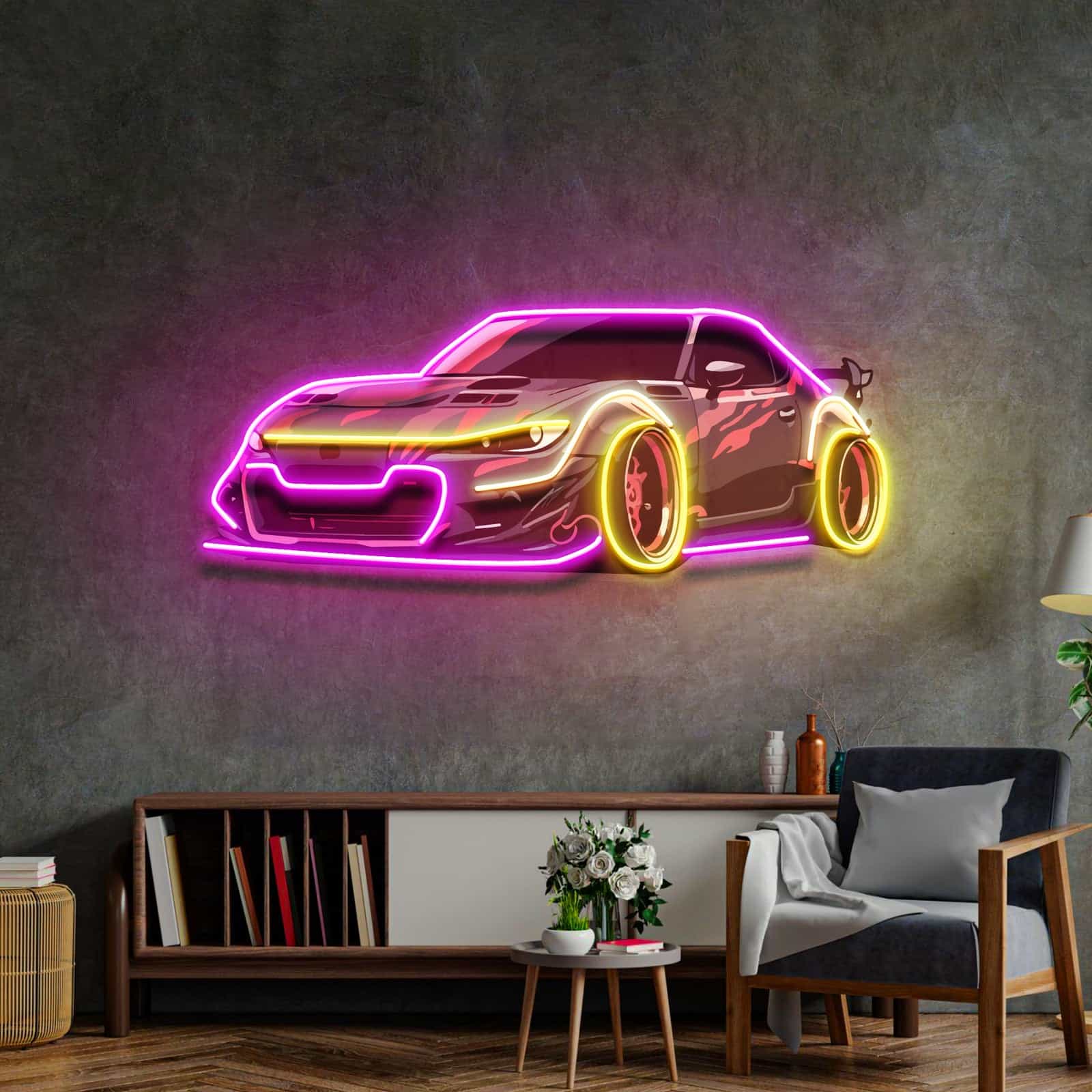 quntis-neon-signs-auto-neon-sign-led-50cm-sportwagen image 2