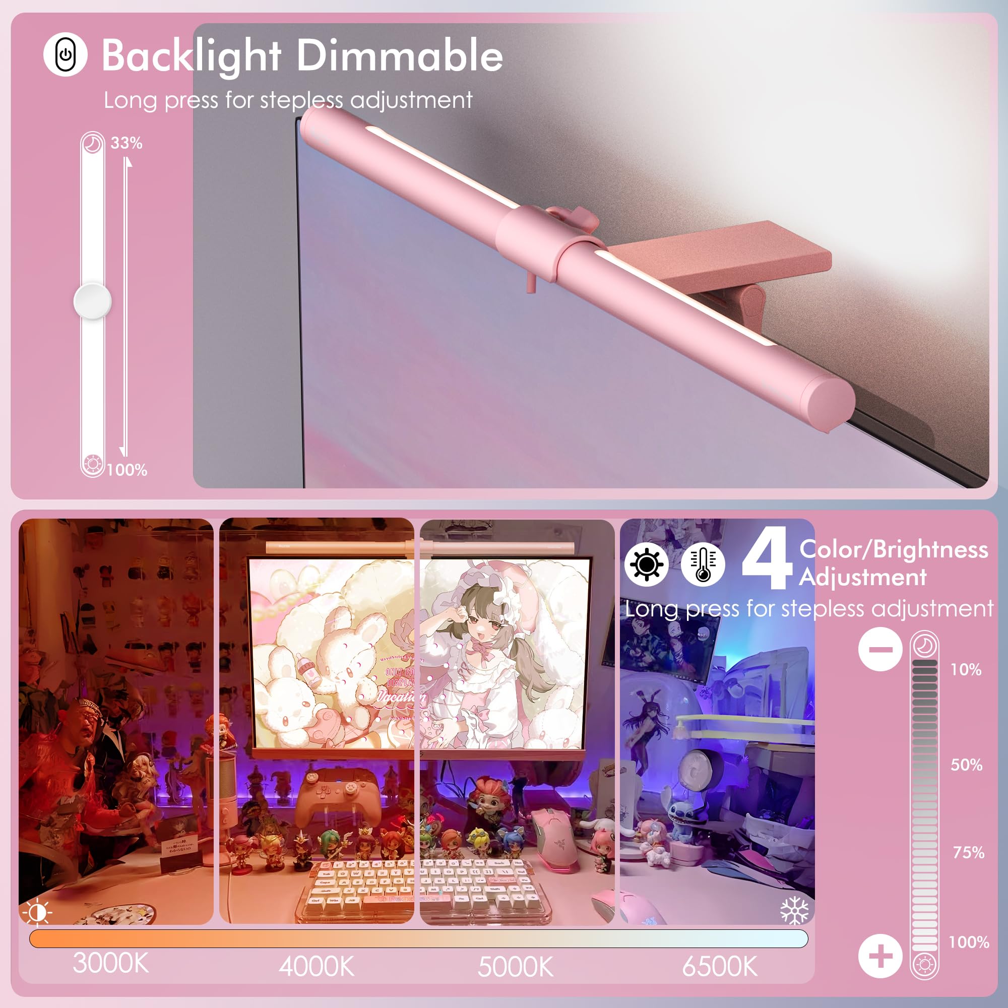 quntis-glow-series-monitor-light-bar-41-cm-pink-mit-fernbedienung image 6