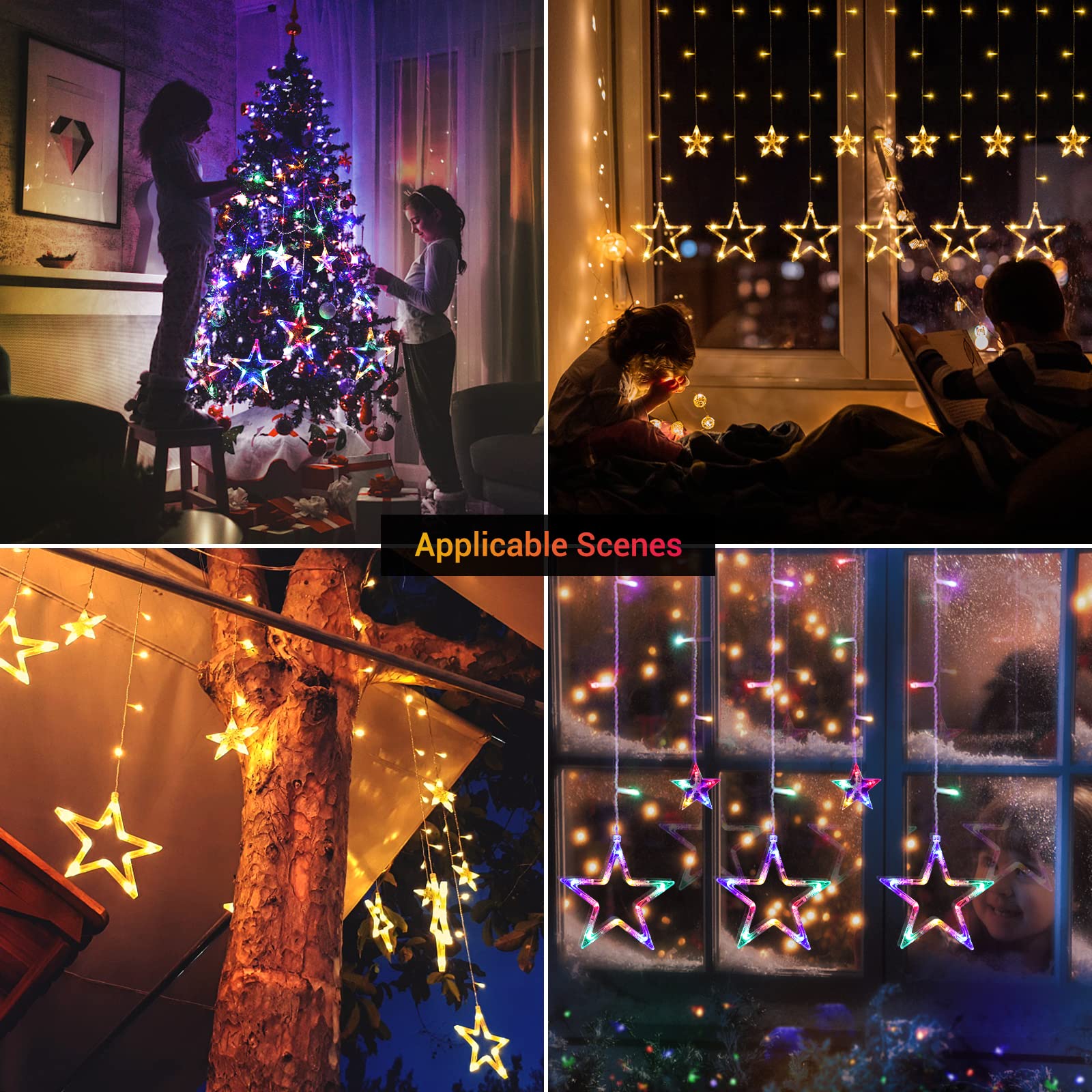 quntis-xmas-lights-lichtervorhang-sterne-138-led-bunt image 7