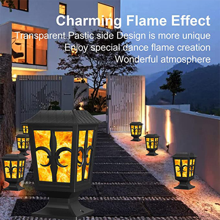 quntis-led-solar-pfostenlichter-flammen-effekt-4er-set-solar image 2