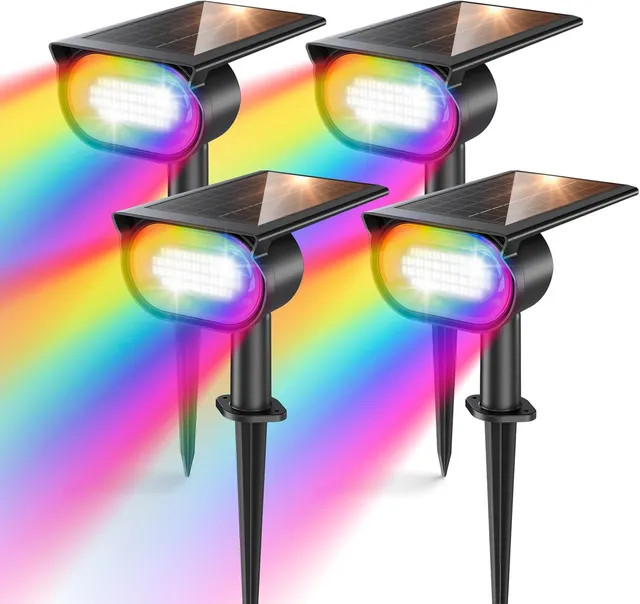 quntis-led-solar-lights-rgbcw-solar-spots-4pcs-ip65 image 1