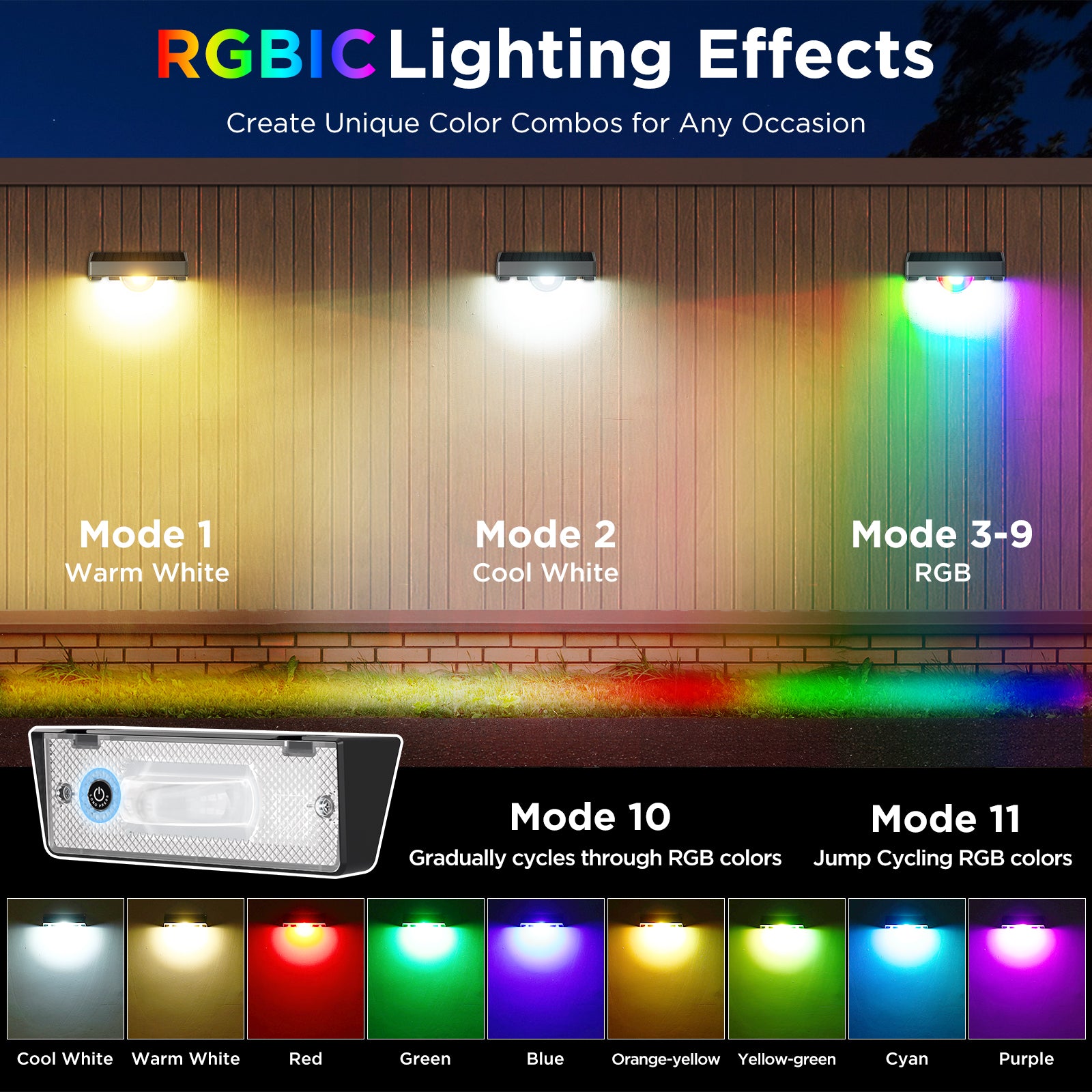 quntis-solar-zaunlicht-led-rgbcw-4-st-ck-50lm-ip44 image 2