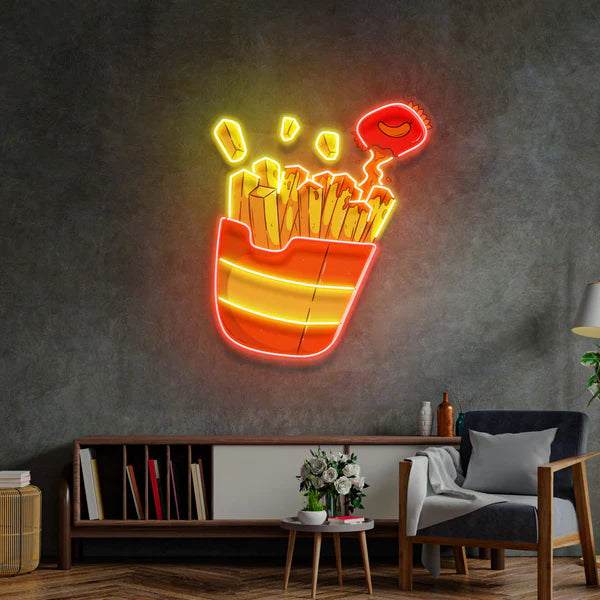 quntis-neon-signs-pommes-neonschild-50cm-led-gelb-rot image 3