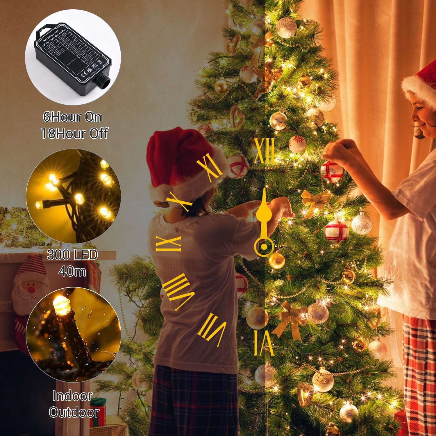 quntis-xmas-lights-300-led-lichterkette-bunt-akku-40m image 5