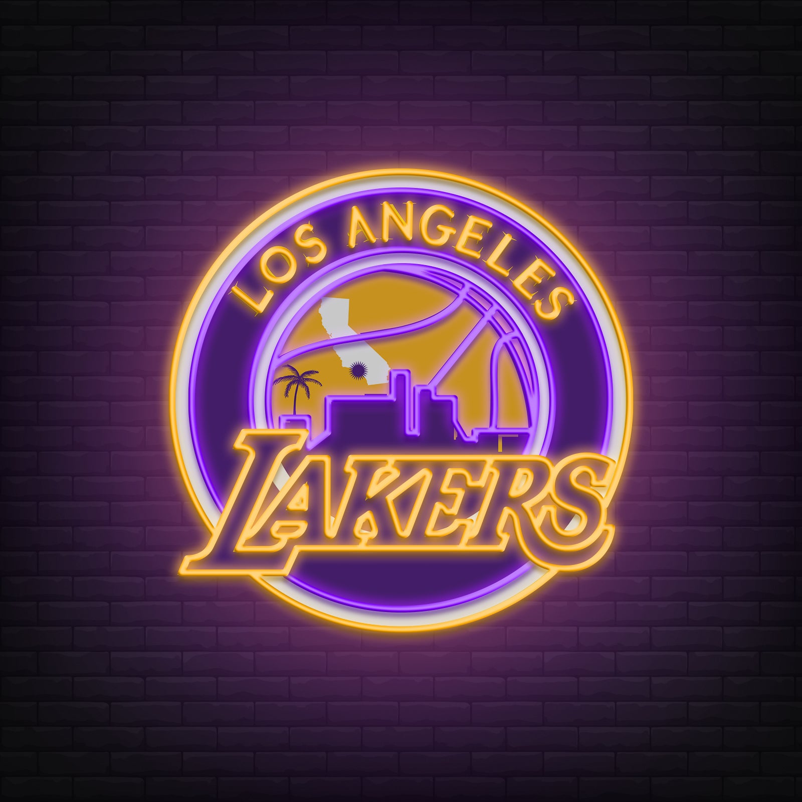 quntis-neon-signs-lakers-neon-schild-76-cm-logo-lila-gold image 1